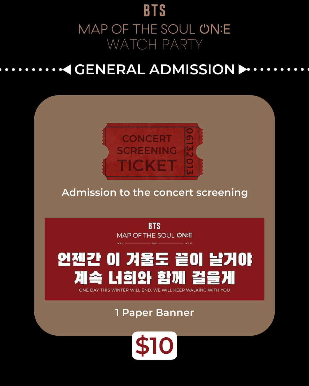 Map of the Soul ON:E Watch Party Tickets | READ DESCRIPTION